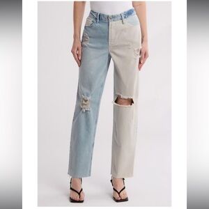 Women's Blue Good '90s Pieced Straight Leg Jeans
Size 30